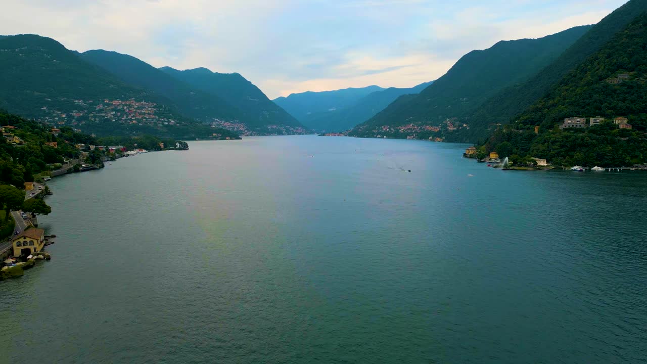 4K Aerial Drone Video of the Mountains Surrounding Beautiful Lake Como, Italy in the Summer