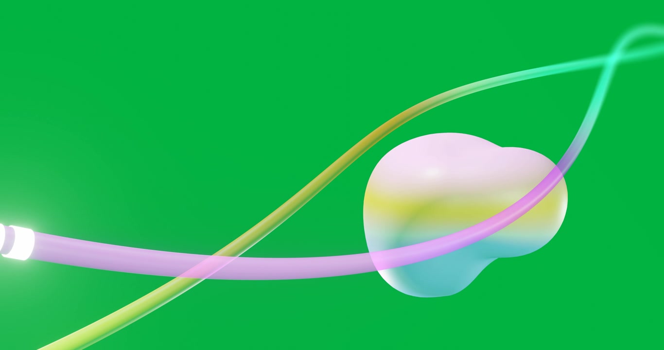 Animation of glowing light travelling over data transfer cables on transparent background