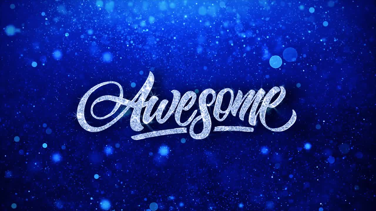 Awesome Sparkling Text on Blue Background