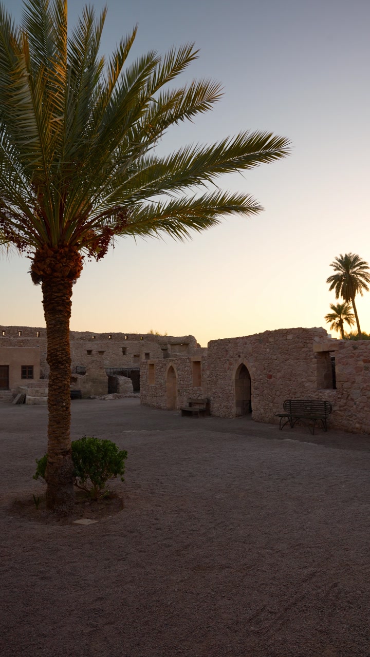 Aqaba Fort Mamluk Castle historical landmark in Jordan, vertical video reel