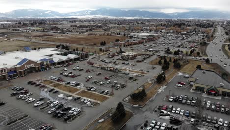 Drone-shot-of-commercial-area-during-winter