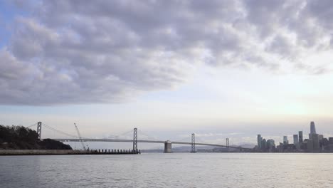 View-of-the-famous-Bay-Bridge-and-San-Francisco-beautiful-cityscape