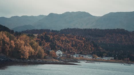 A-small-settlement-of-several-houses-on-the-fjord-coast