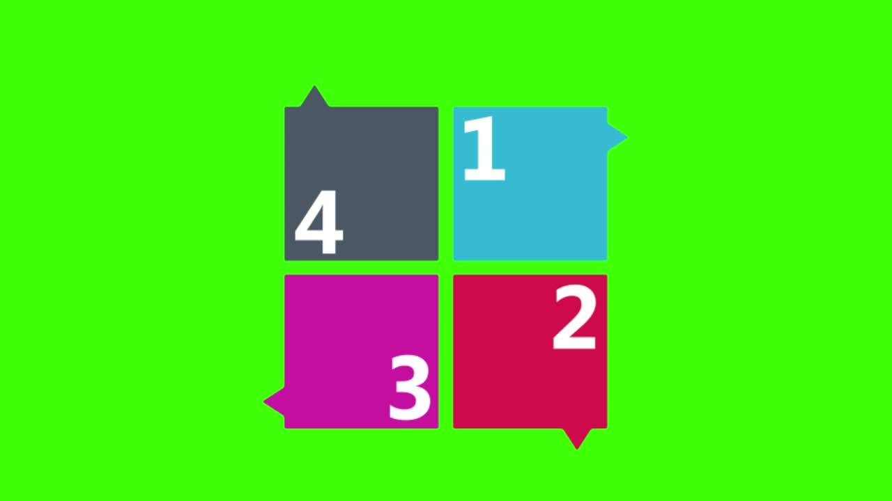 animación de un icono infográfico en un fondo de pantalla verde