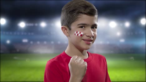 niño celebrando el gol de croacia