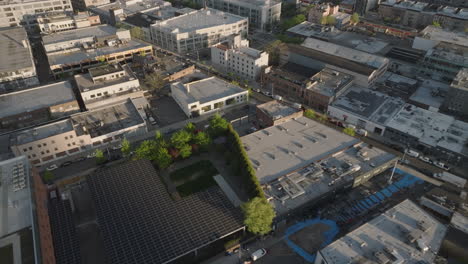 aerial view of long island city, queens. shot on a spring day in new york city.