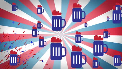 Animation-Von-Symbolen-In-Amerikanischer-Flagge-Auf-Sternenbanner-Hintergrund