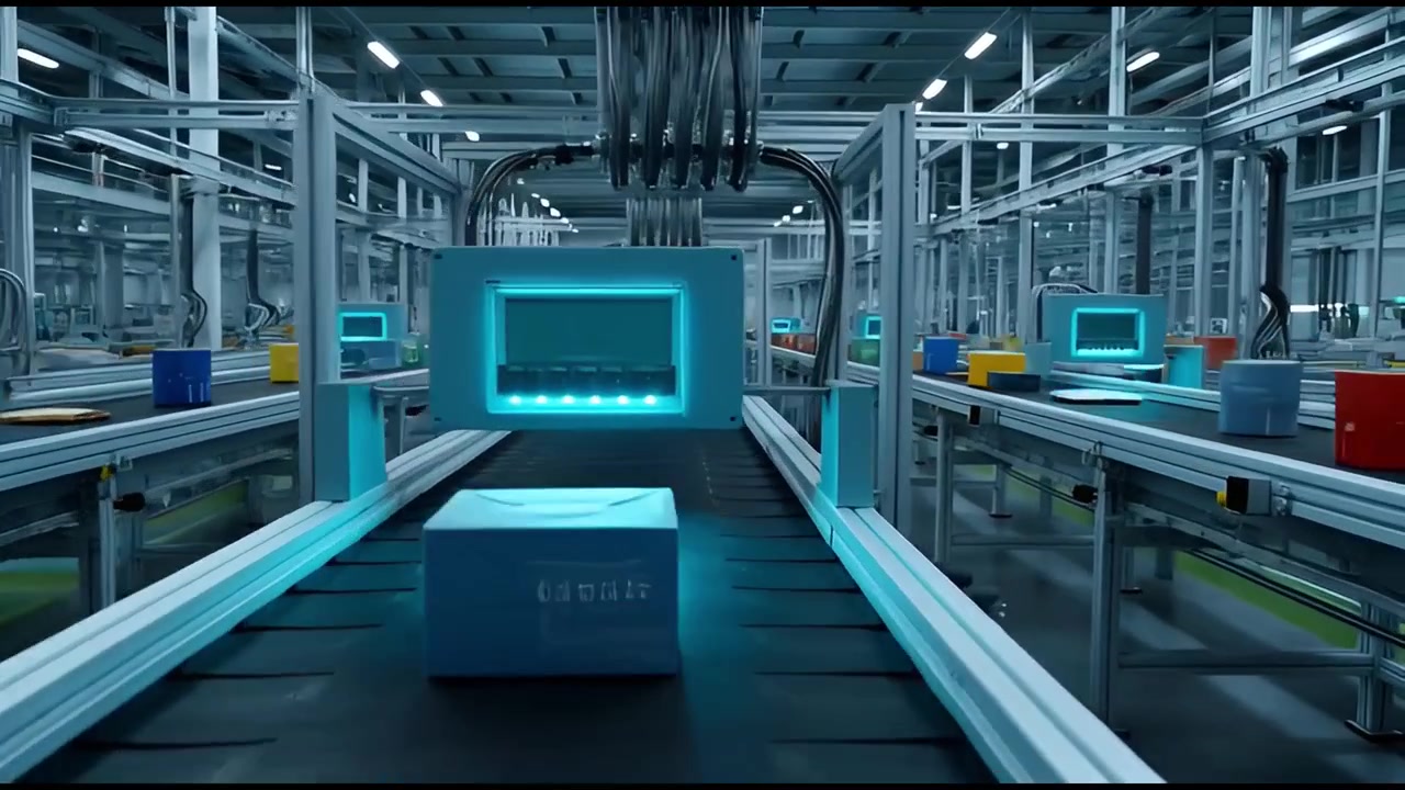 Automated Conveyor Belts Moving Packages in a Modern Factory