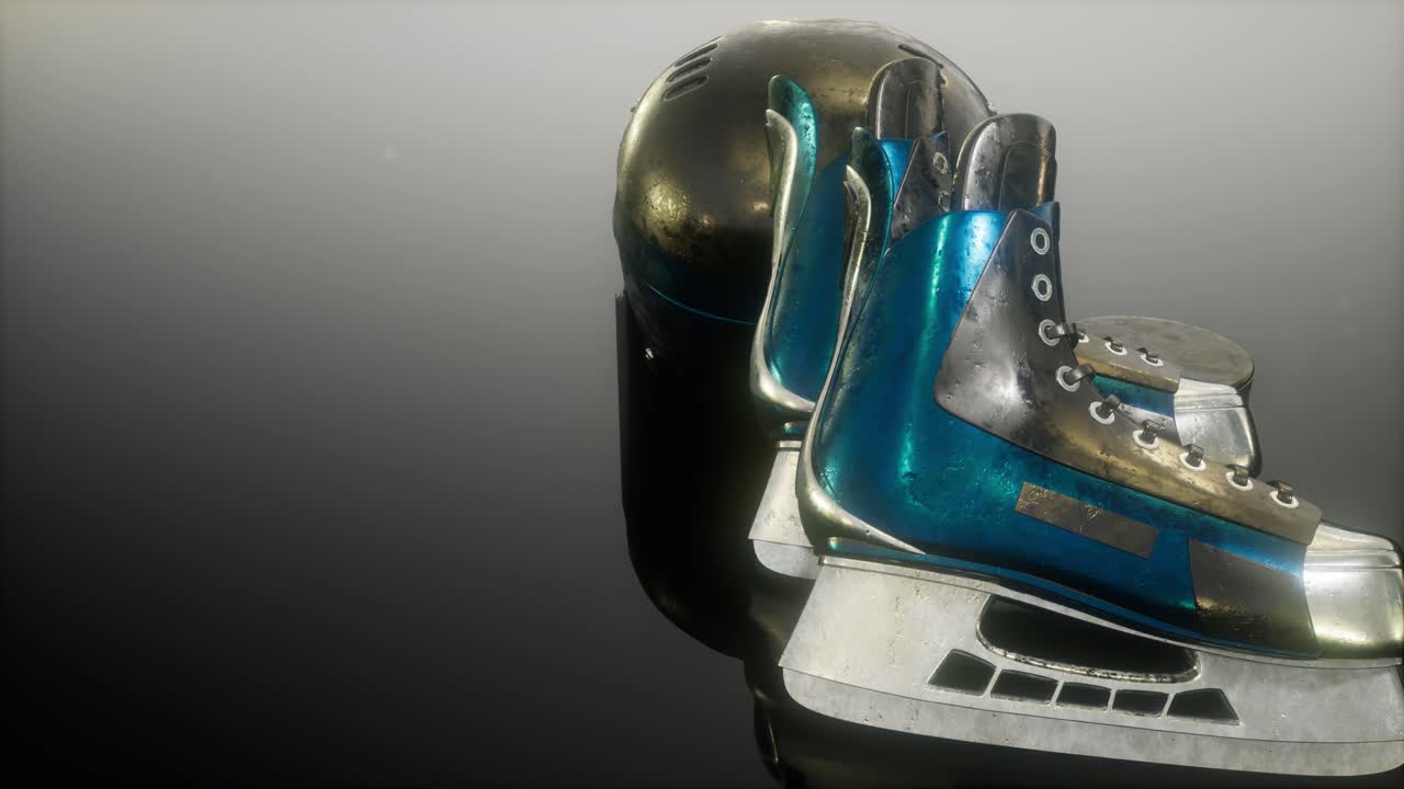 equipo de hockey de bucle en la oscuridad