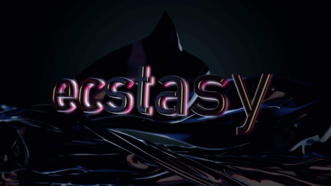 éxtasis - tipografía 3d con diseño fluido