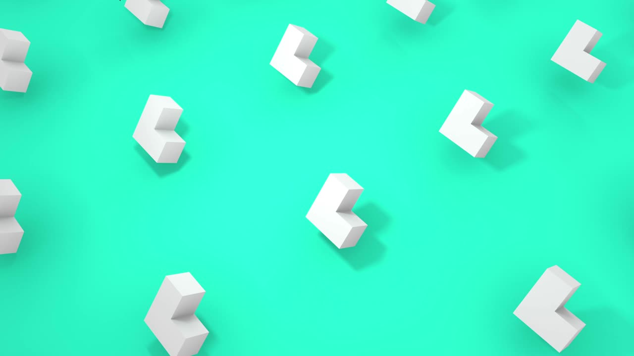 набор из 5 различных цветов 3d-геометрического объекта, вращающегося.