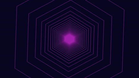 Misterioso-Laberinto-De-Hexágonos-Púrpura-Sobre-Un-Fondo-Negro