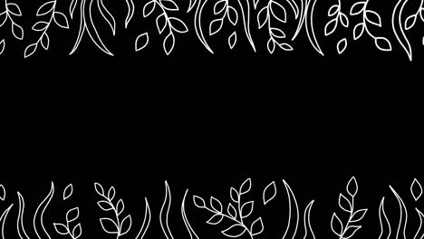 hand-drawn loop animation cute text template with leafs in doodle style on transparent background. alpha channel.