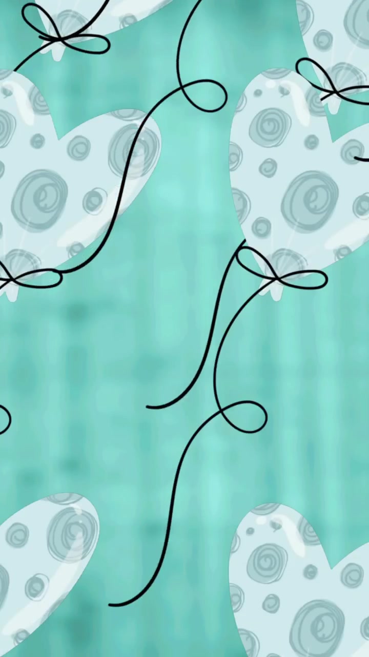 Animation of blue heart balloons flying over blue background