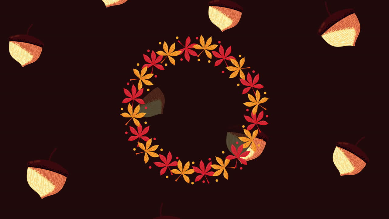 가을 계절 아크론 패턴 애니메이션