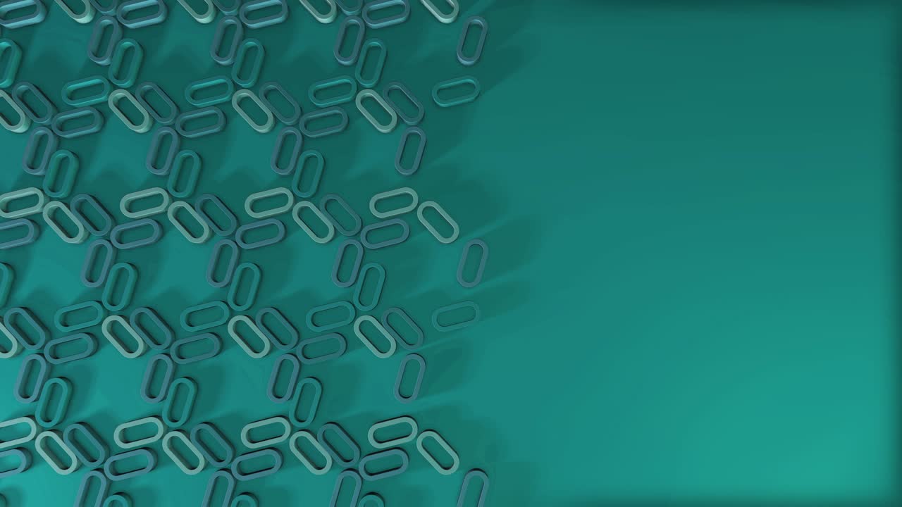 simple minimalista 3d loopable render de formas extrudadas giratorias. óvalos azules del cielo, enlaces. la mitad de un marco