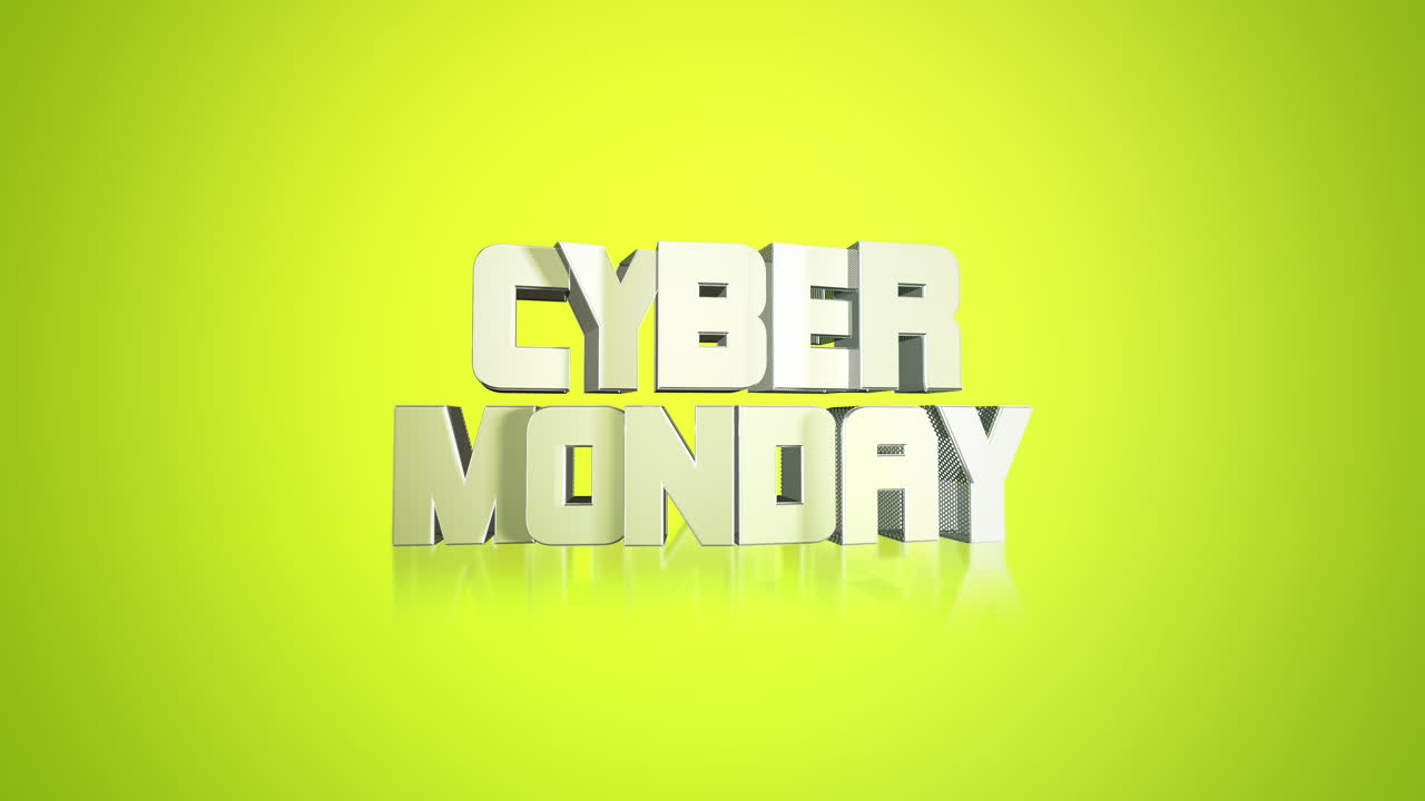 texto vibrante y moderno de cyber monday en gradiente amarillo