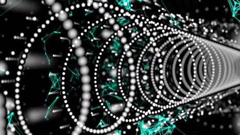 animación de manchas blancas y senderos sobre fondo negro