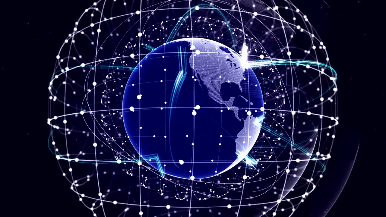 tierra, concepto de red de conexión, bucle