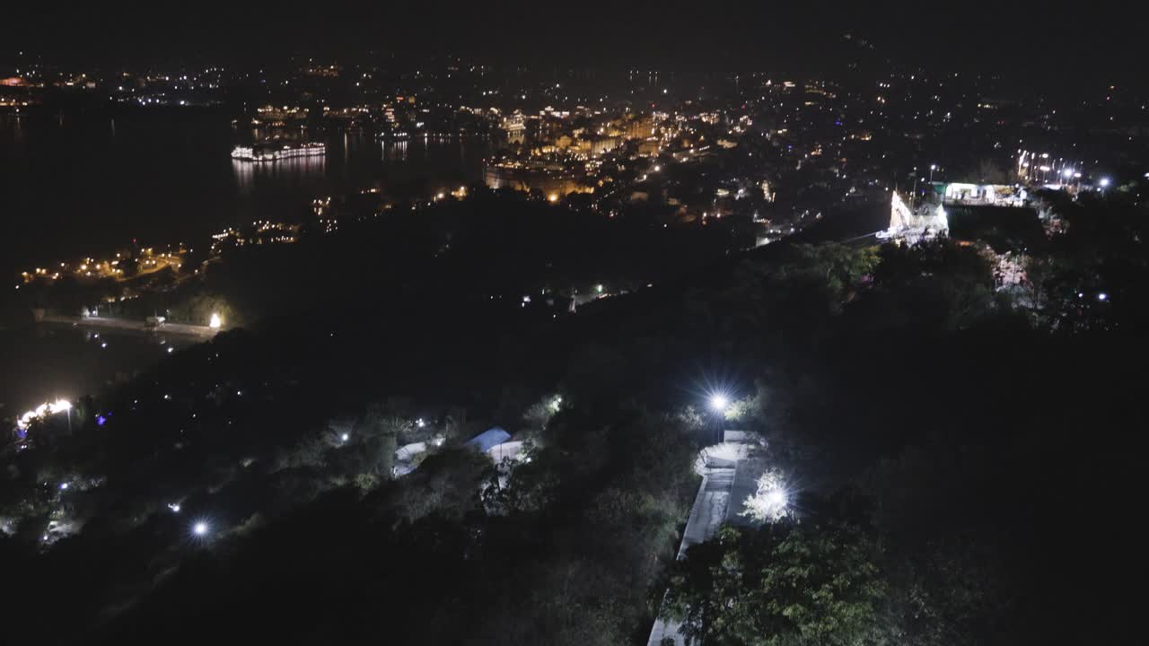 Night View of Lake City with Dramatic Lighting from Unique Perspective video is taken at Udaipur rajasthan india.