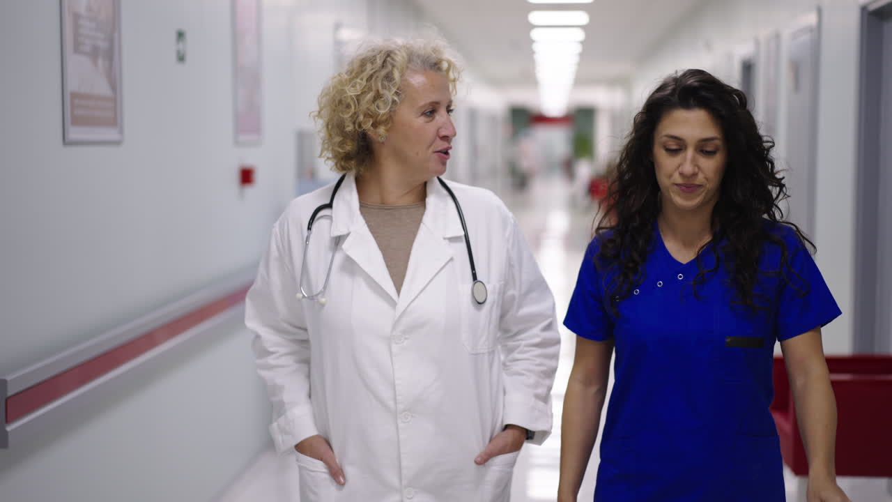 Doctors in a hospital hallway