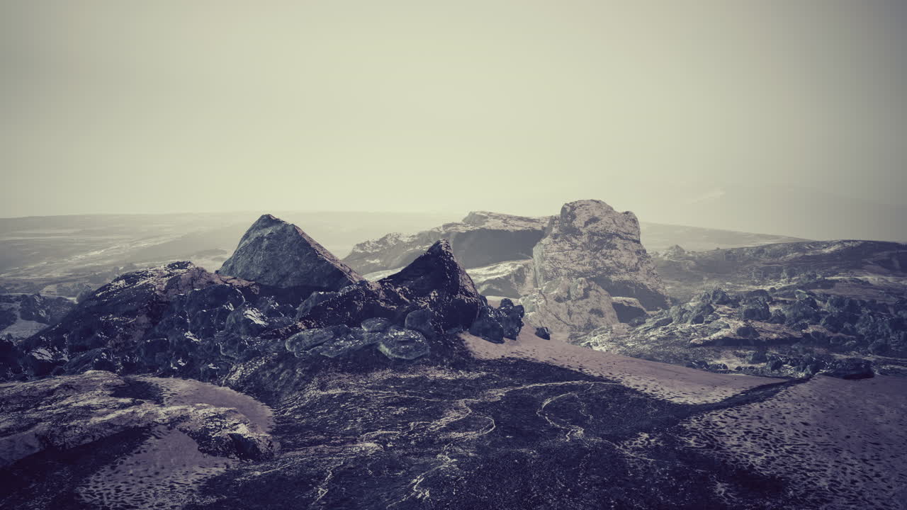 북쪽 풍경 에 있는 눈 과 바위