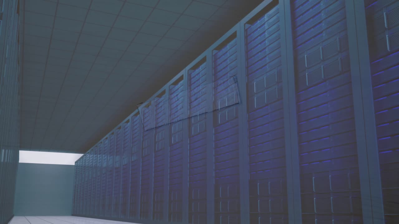 animación de formas sobre la sala del servidor