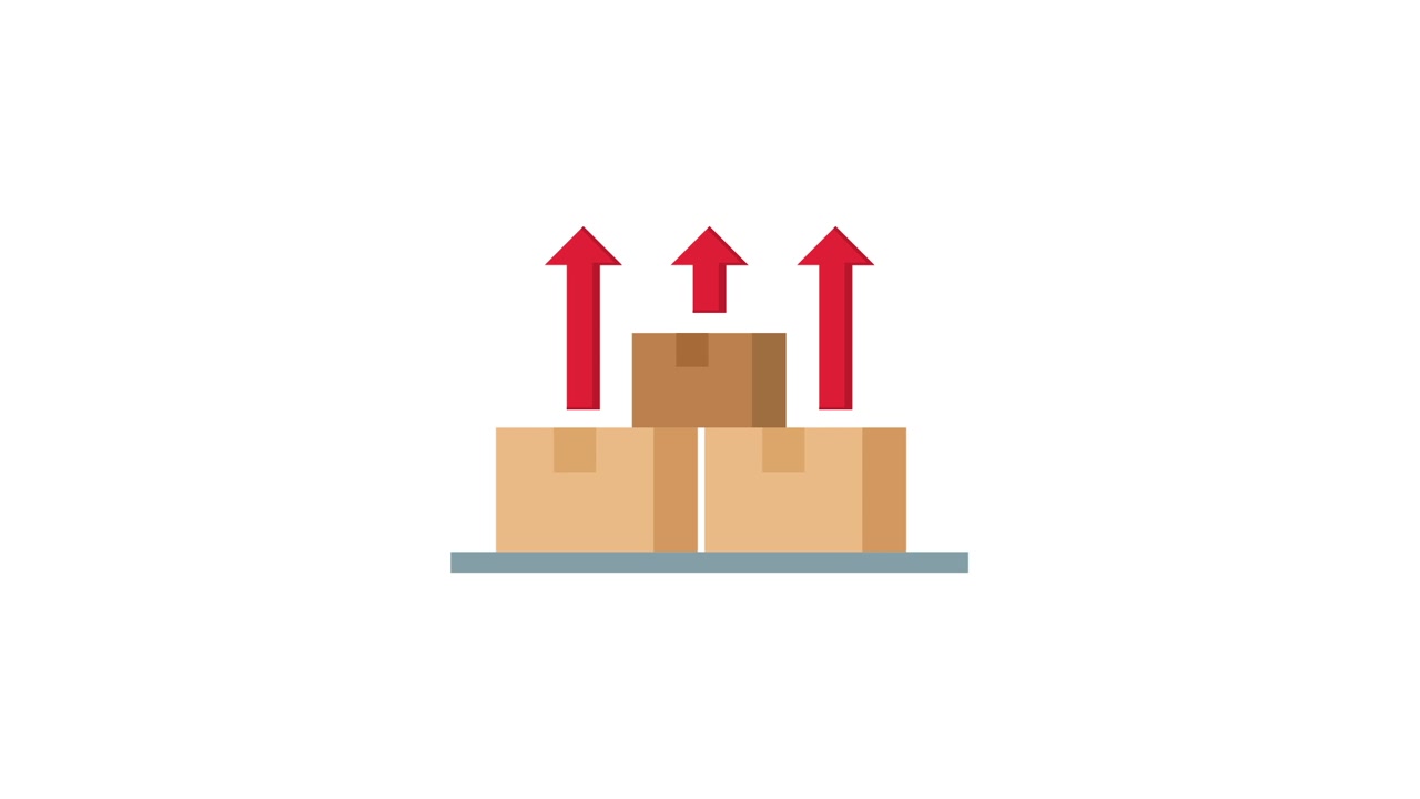Animated Boxes Stacking and Growing with Upward Arrows