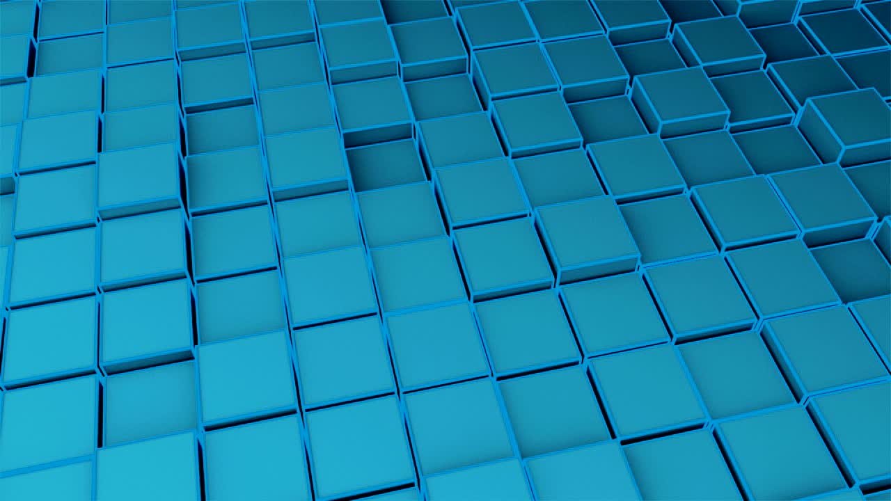 muchos cubos abstractos en el espacio, moderno generado por computadora fondo de renderización 3d