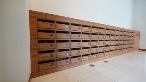 simple and stylish wooden apartment mailboxes