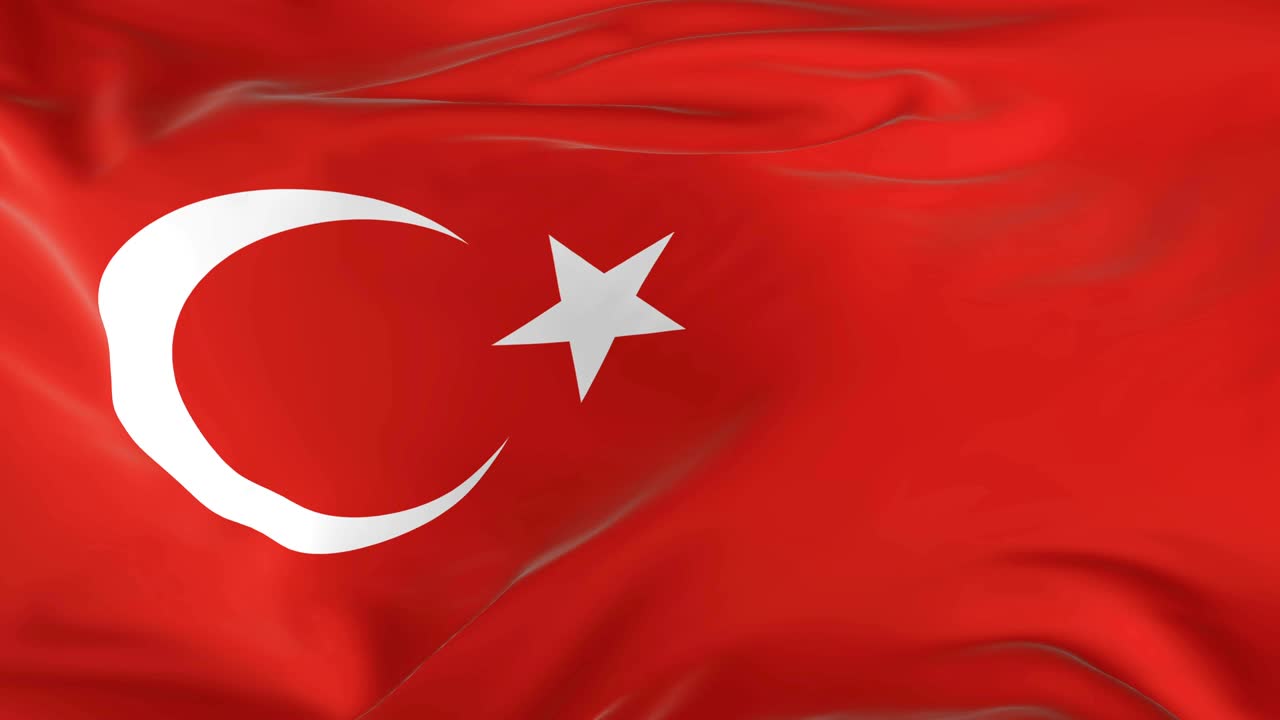 waving  looped flag as  background Turkey