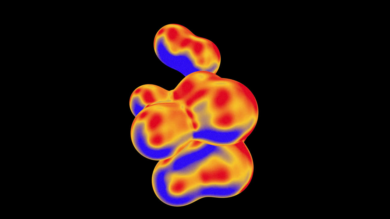 Vibrant Abstract Metaball Shape Morphing on Black Background