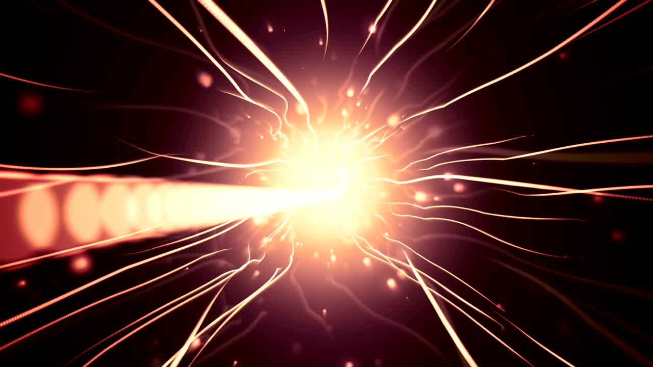 빨간색 구부러진 줄무와 입자