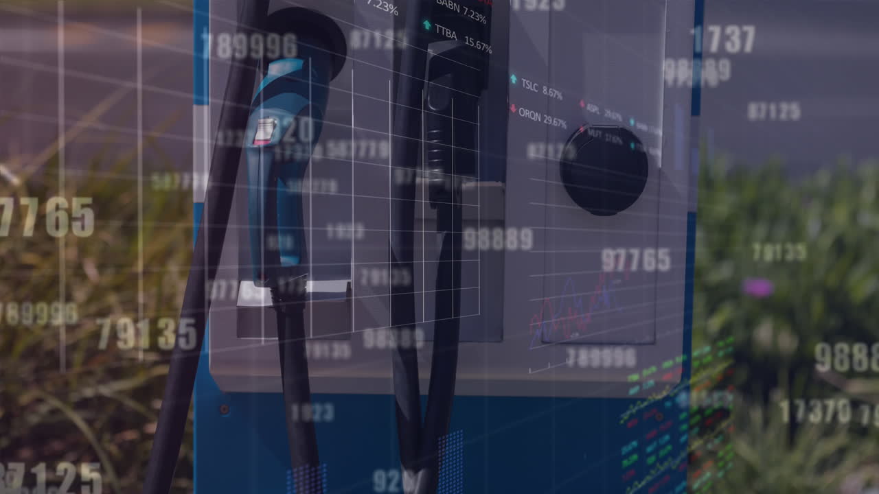 주유소에서 금융 데이터 처리의 애니메이션