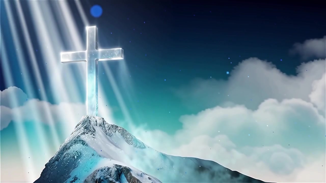 Christian Cross Heavenly Light Worship Background