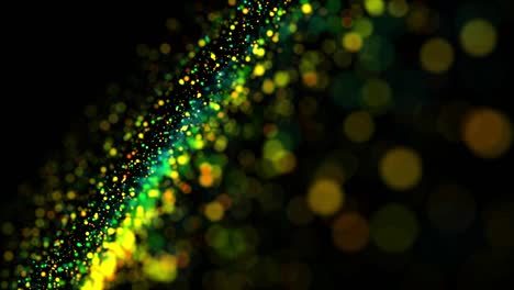 partículas multicolores en el líquido flotan y brillan. fondo de advección 4k 3d con partículas brillantes, profundidad de campo y bokeh aisladas en negro. luma mate para cortar partículas. 29