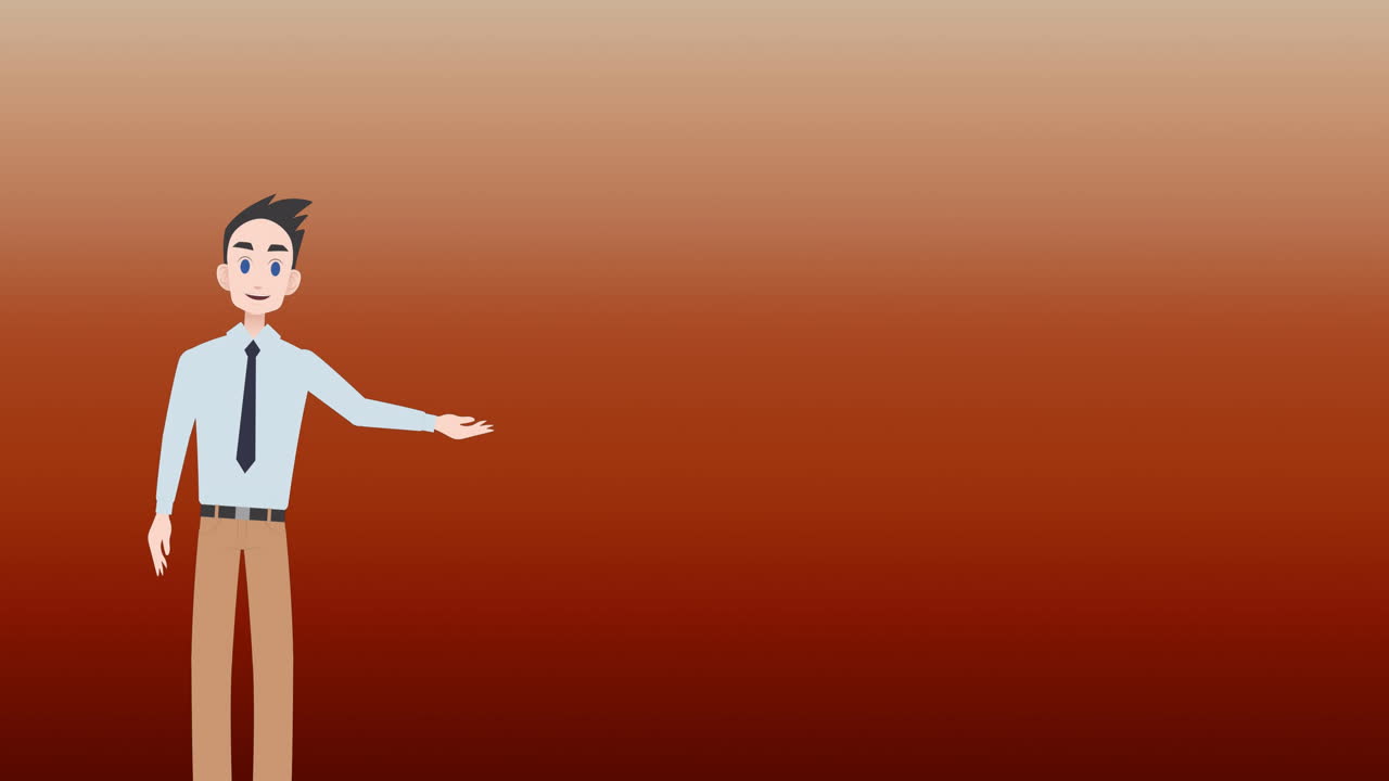 갈색 배경 위의 남자 아이콘의 애니메이션