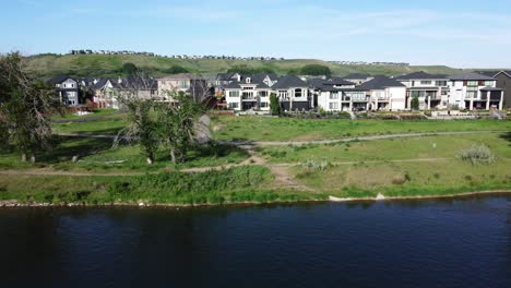 summer oasis: riverside community in full bloom, calgary, canada