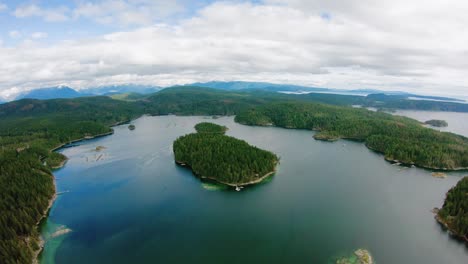 gorge harbour cortes island aerial view helicopter perpective northern gulf islands british columbia canada