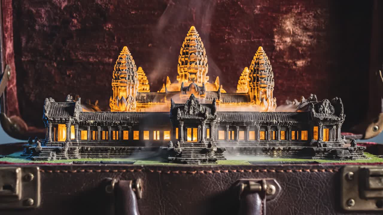 Miniature Angkor Wat in a Suitcase