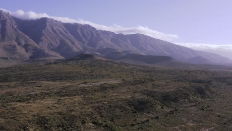 karoo mountain range aerial tracking 4k