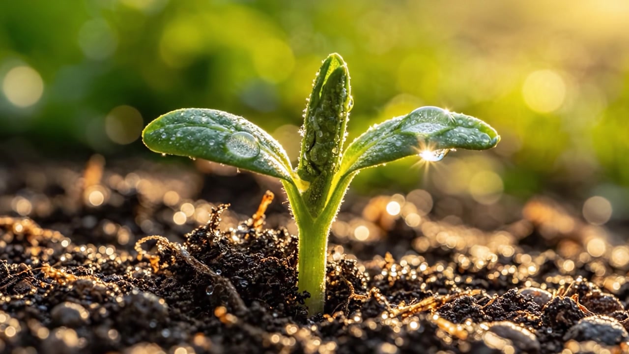 The Journey of a Seedling: From Groundbreaking Emergence to Flourishing Growth in Sunlight, Capturing Nature's Resilience and Beauty in Full Bloom