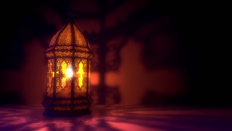 the islamic lantern in its traditional appearance burns with an endless flame.