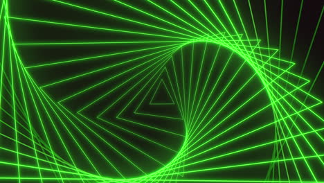 futuristic green vortex abstract spiral of glowing lines