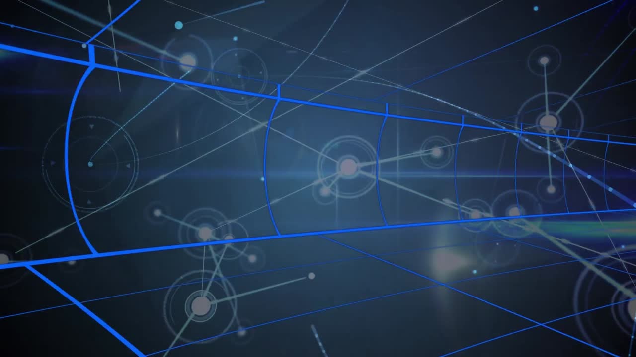 animación de la red de conexiones sobre un fondo oscuro