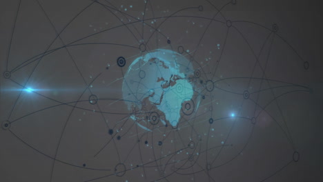 animation of network of connections over globe