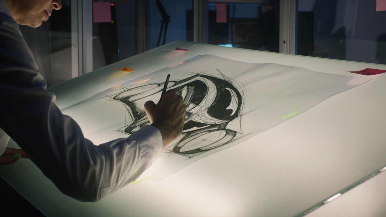 Designer Drawing a Sketch