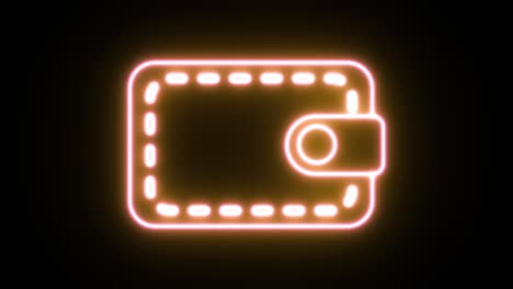 animación de icono de luz de neón. fondo negro 4k uhd.