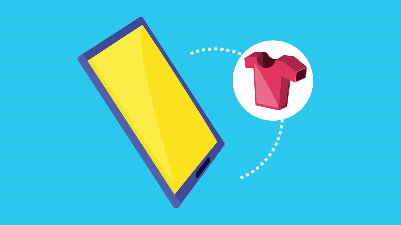 스마트폰으로 온라인 쇼핑 기술 셔츠