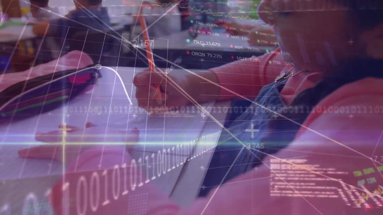 Animation of data processing over diverse schoolchildren learning